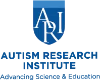 Logo of the Autism Research Institute: blue shield with overlapping capital letters ‘ARI’. Below the shield, in blue all caps, ‘AUTISM RESEARCH INSTITUTE’ is written, and underneath that, in smaller blue title case letters, the tagline ‘Advancing Science & Education’.